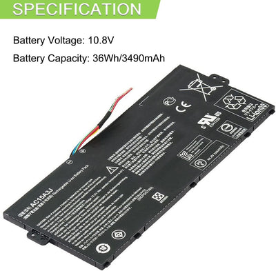 XITAIAN 10.8V 36Wh 3490mAh AC15A3J AC15A8J KT.00303.017 Ersatz Laptop Akku für ACER Chromebook 11 C7