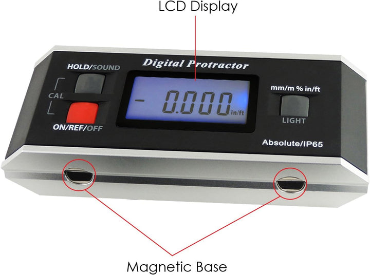 Winkelsucher Ebene Protractor Inclinometer Magnetic V-Groove 0~360 Grad mit Hintergrundbeleuchtung D