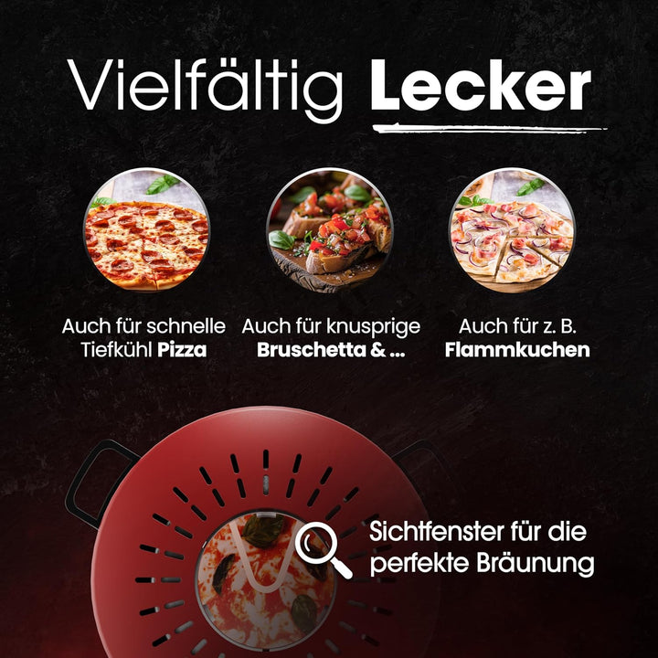 Clatronic® Pizzaofen | Pizzarette 350°C f. italienische Steinofen Pizza zu Hause | Pizzaofen elektri