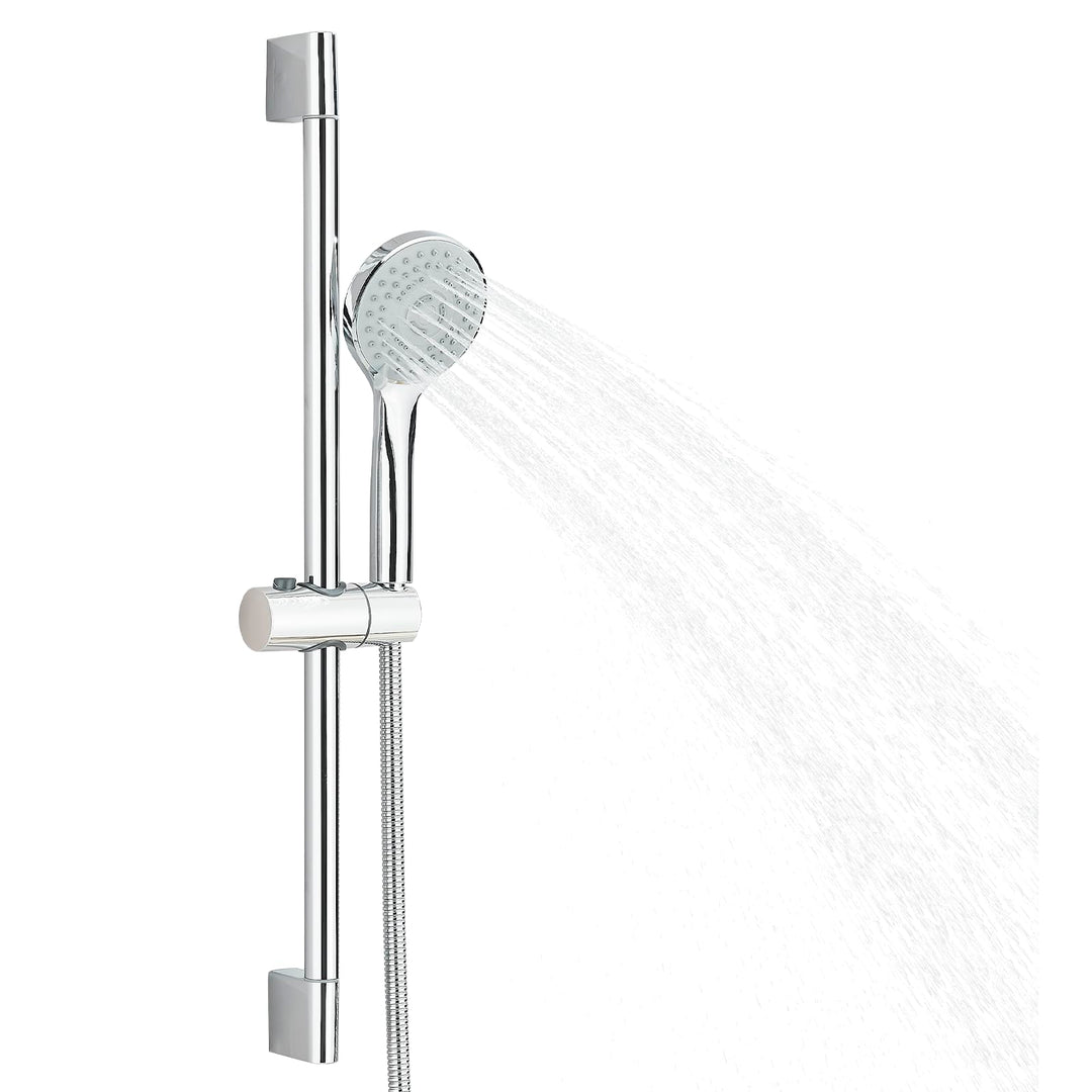 Duschset mit Handbrause Edelstahl Duschstange 62 cm mit Duschkopfhalter, Brausestangeset mit 1,5m Sc