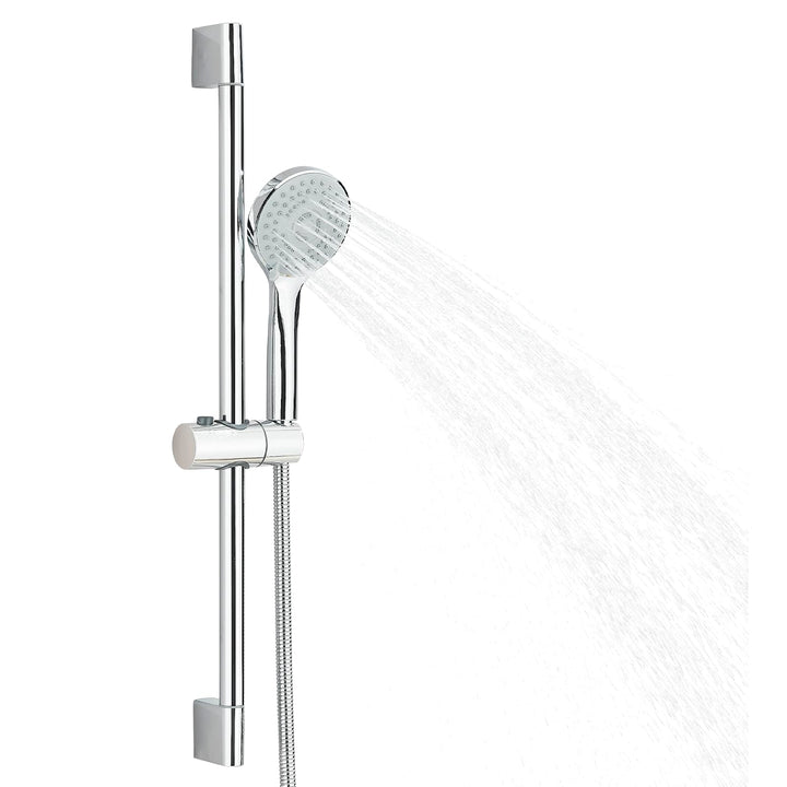 Duschset mit Handbrause Edelstahl Duschstange 62 cm mit Duschkopfhalter, Brausestangeset mit 1,5m Sc