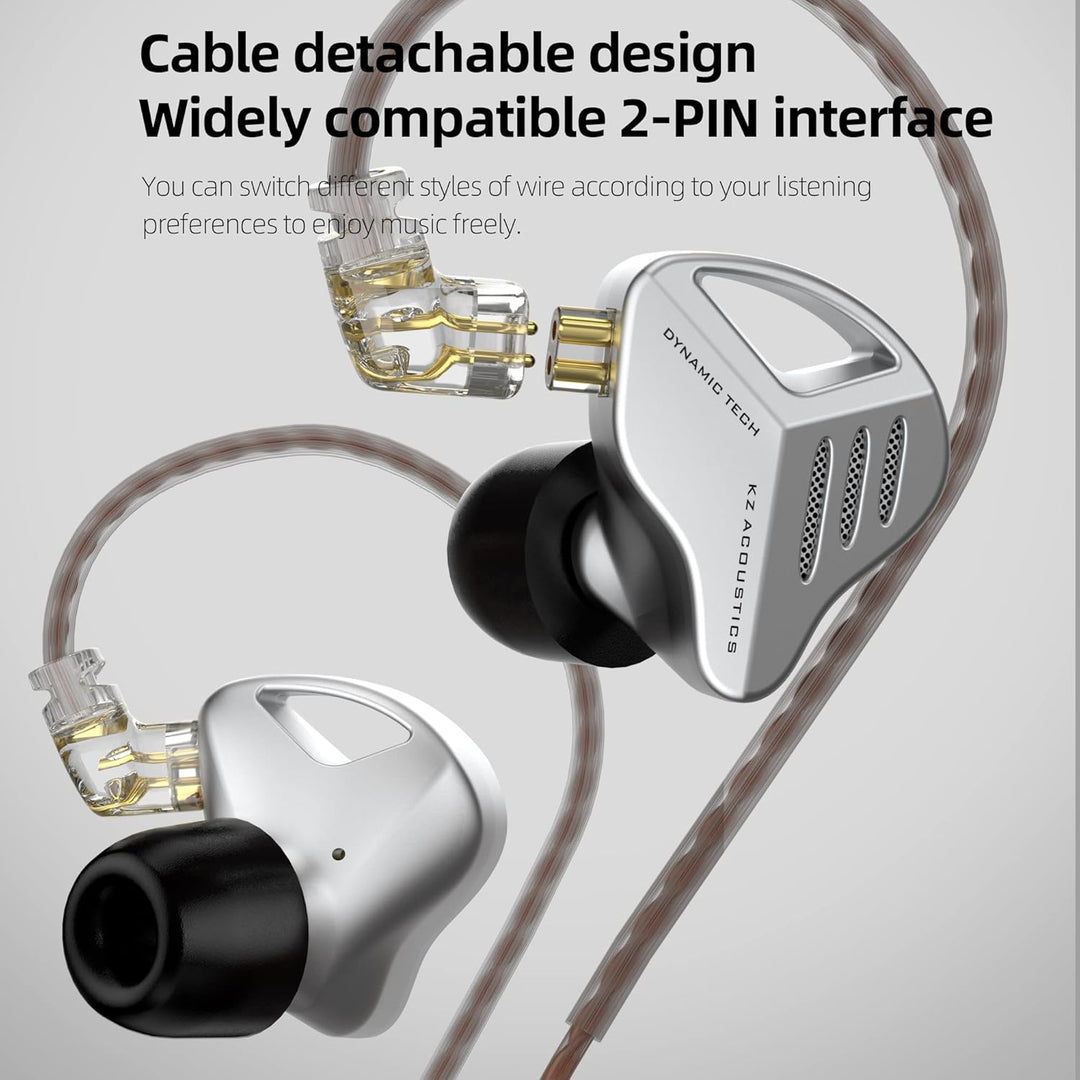Yinyoo KZ ZVX 10 mm Dual Cavity Super Linear Dynamic Driver HiFi In-Ear-Kopfhörer, KZ Neu verdrahtet