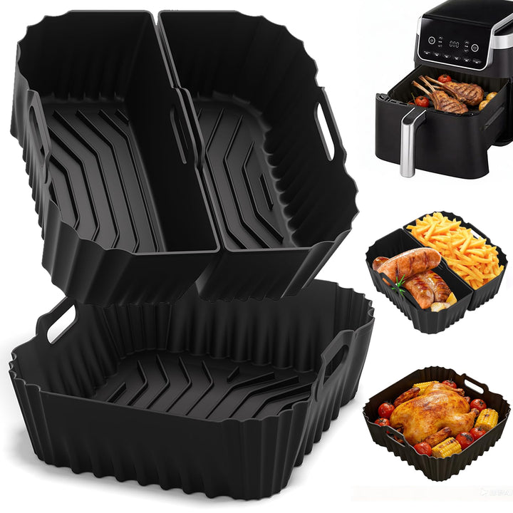 Silikonform Heissluftfritteuse für Ninja MAX PRO 6,2L, 3 Stk Airfryer Zubehör für Ninja 4,7L Wiederv