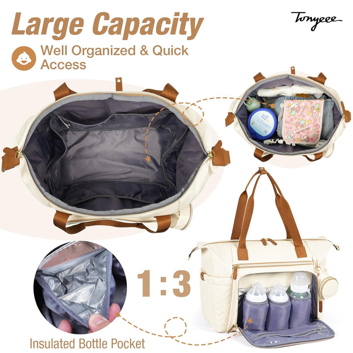 Wickeltasche mit Schnullertasche und Wickelunterlage, Wickelrucksack Multifunktions-Babytasche für G