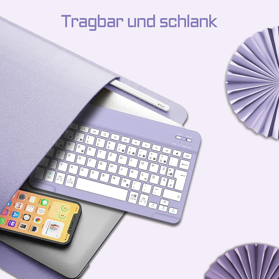 FINTIE Ultradünn Bluetooth Tastatur mit deutschem Layout QWERTZ für iPad Air/Pro/Mini/iPad 10.9/10.2
