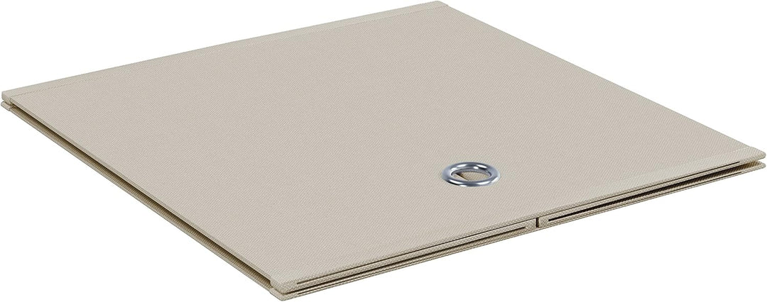 VCM 10er Set Faltbox Klappbox Sammelbox Stoffbox Regalbox Regalkorb ohne Deckel Weiss-Natur 28 x 27