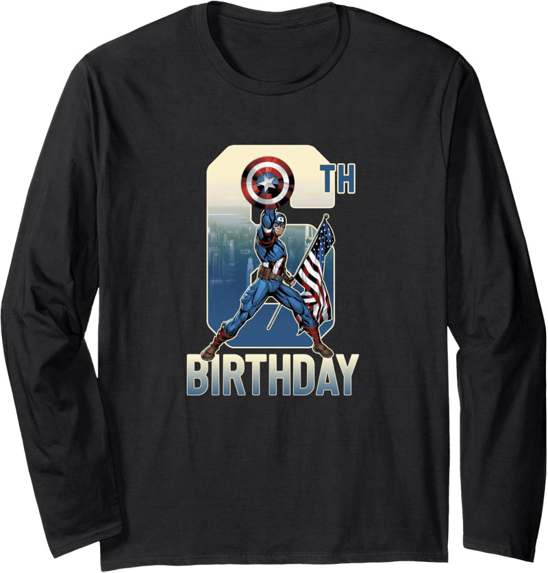 Marvel Captain America Happy 6th Birthday Langarmshirt