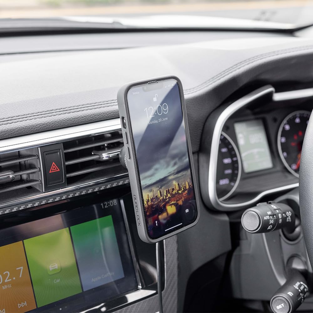 QUAD LOCK Lüftung Handyhalterung fürs Auto mit MAG-Kabellosem Ladekopf V2 und MAG-Hülle für iPhone 1