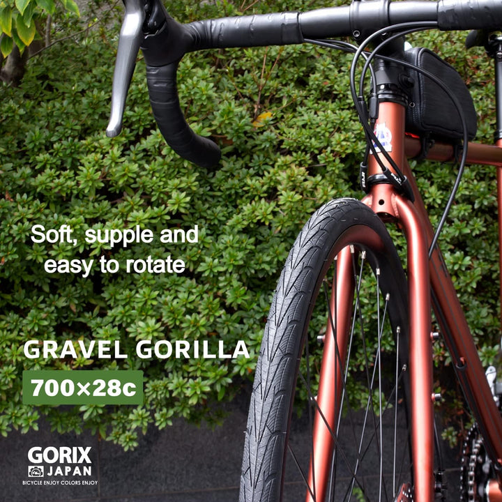 GORIX Rennrad Drahtreifen 700×28C Profil Gravel Rennrad Fahrrad (Gravel Gorilla)