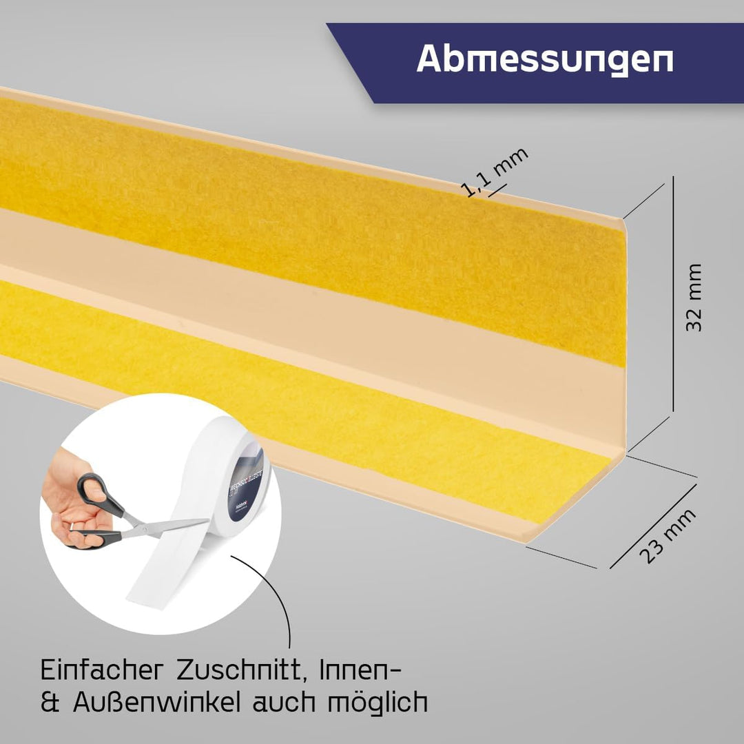 HOLZBRINK Weichsockelleiste selbstklebend KIEFER Knickleiste, 32x23mm, 25 Meter 25m Kiefer, 25m Kief