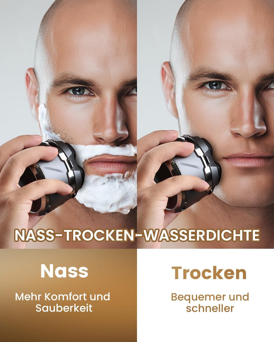 Glatzen Rasierer Herren, 2026 Verbessert IPX8 Wasserdicht 6D Flexibler Glatzenrasierer, Magnetische