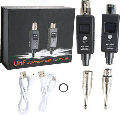 Drahtloses XLR-Mikrofonsystem, U3 Dynamisches Drahtlosmikrofonsystem 2,4 G mit XLR-Sender und -Empfä