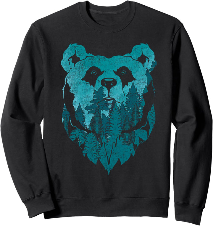 Wald Tier Braunbär Natur Tierfreund Grizzly Outdoor Bär Sweatshirt