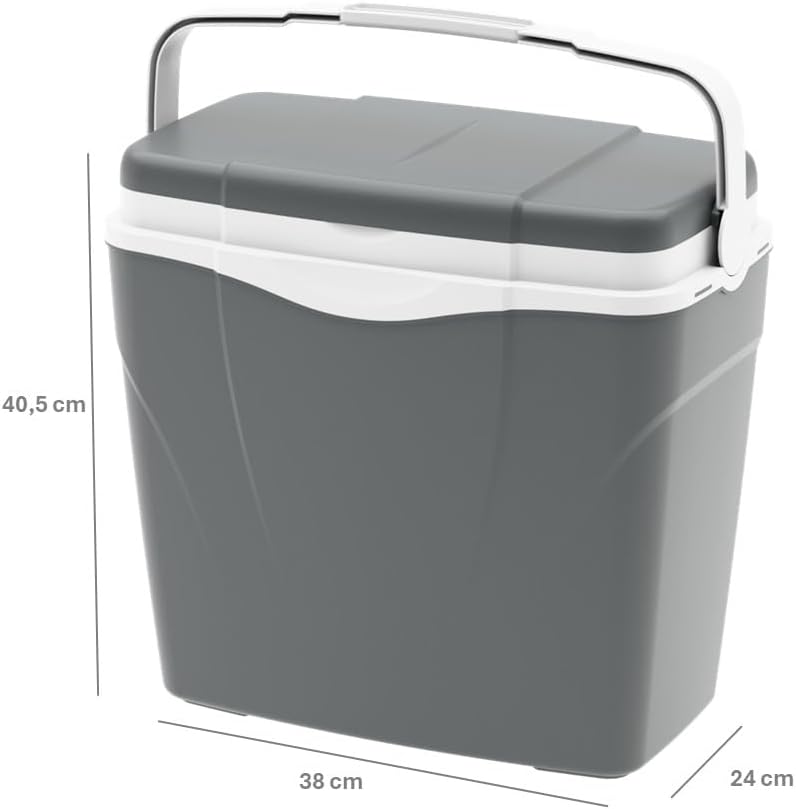 CoolBox Antarctica 3 Sizes, Camping, Summer Freezer Box for bevrages and Food 25LT Grau, 25LT Grau