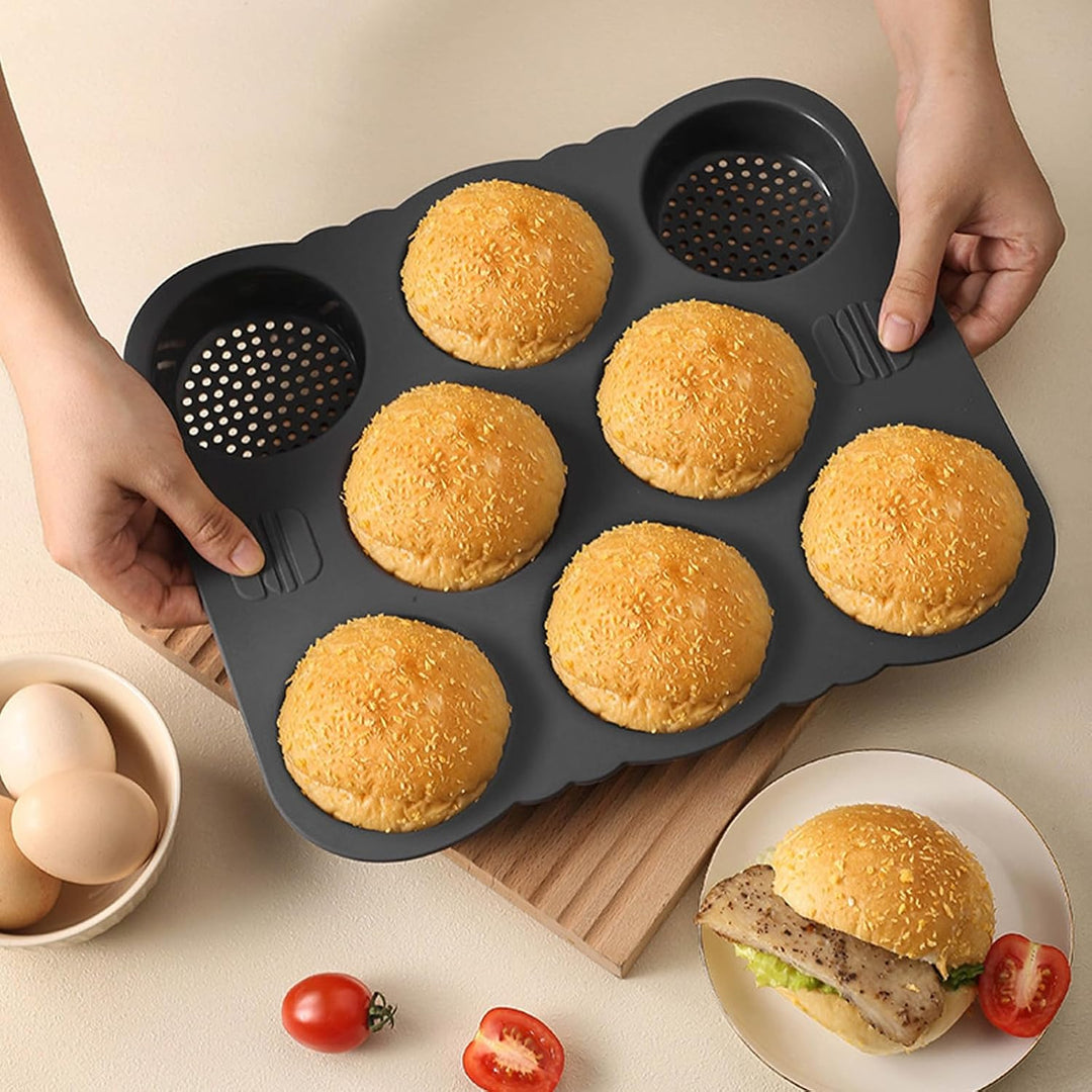 Hamburger-Brötchenform aus Silikon, Leicht zu Lösen, Hitzebeständige Backform für die Küche