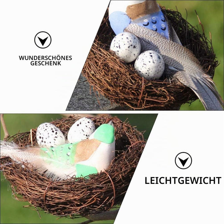 BESPORTBLE 6 Stücke Vogelnest Osternest 10cm Rattan Nest Zweige Naturnest Frühling Osterdeko Handwer