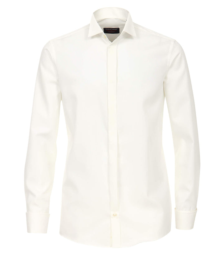 CasaModa Herren Popeline Hemd unifarben 005350 Comfort Fit 46 Champagner, 46 Champagner