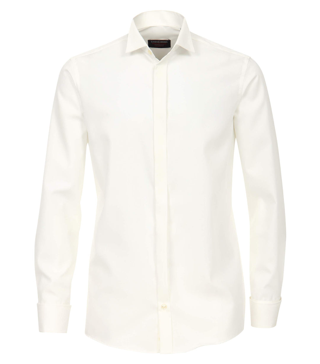 CASAMODA Herren Popeline Hemd unifarben 005350 Comfort Fit Standard 38 Grosse Grössen Champagner, St