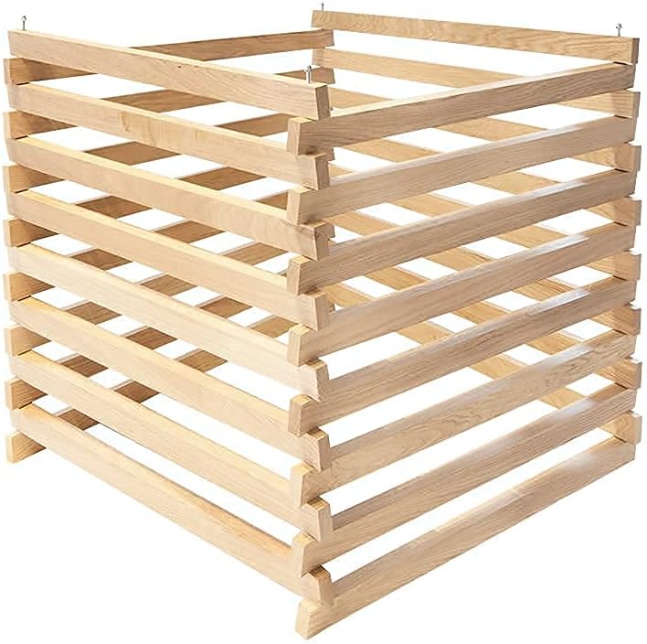 Garten Premium Komposter Eichenholz 80x80x89cm Schnellkomposter Verrottungsfest 0,48