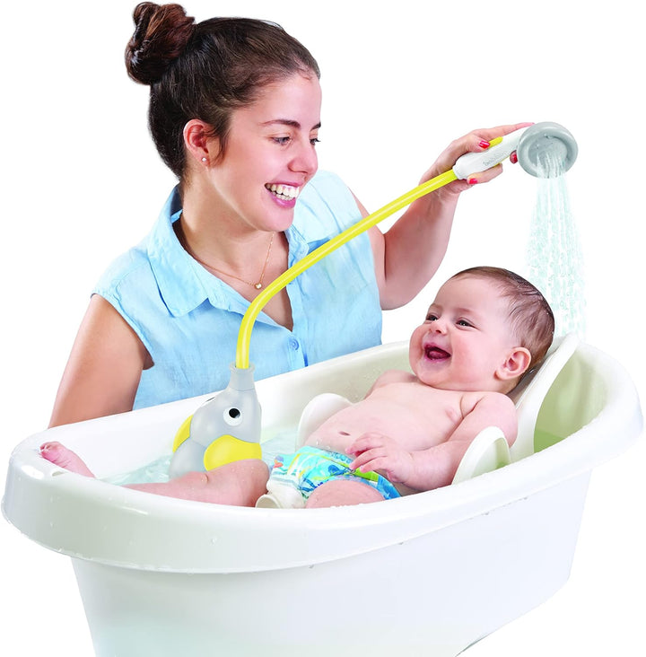 Yookidoo Baby Bath Shower Head - Elefant Water Pump with Trunk Spout Rinser - Control Water Flow fro