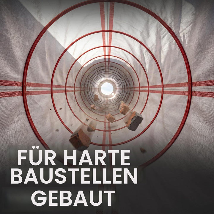 Flexible Schuttrutsche 15m | Bauschuttrutsche mit Einfülltrichter | Spanngurten, Robuste Abfallrutsc