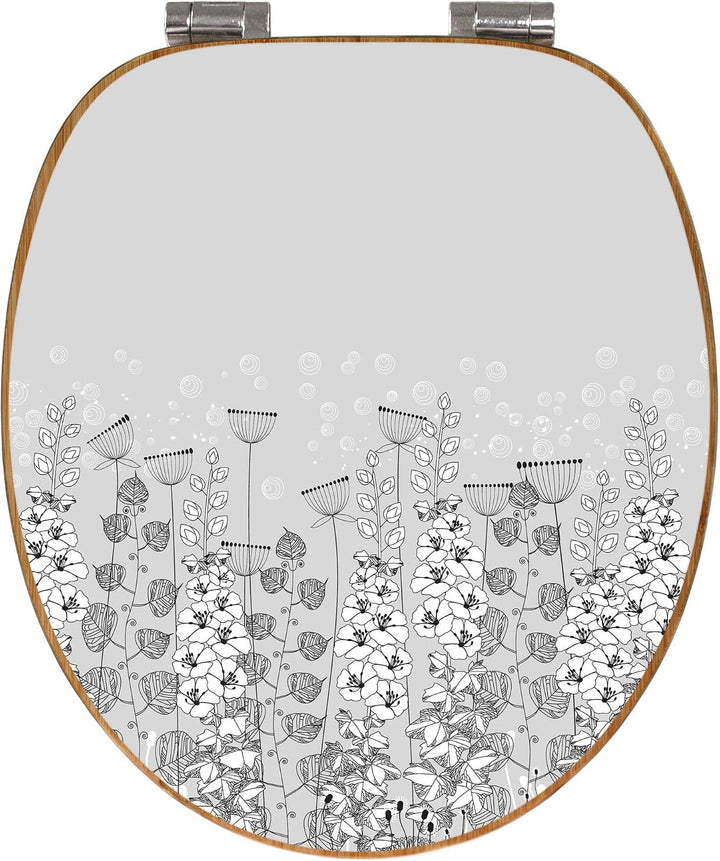 banjado Design WC Sitz Bambus Absenkautomatik 45,8x37,5cm - Toilettendeckel mit Absenkautomatik Holz