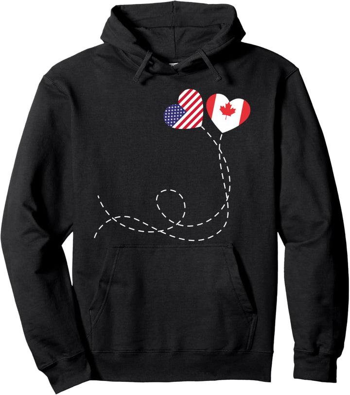 USA Flagge Kanadische Flagge Herz Ahornblatt Kanada Pullover Hoodie