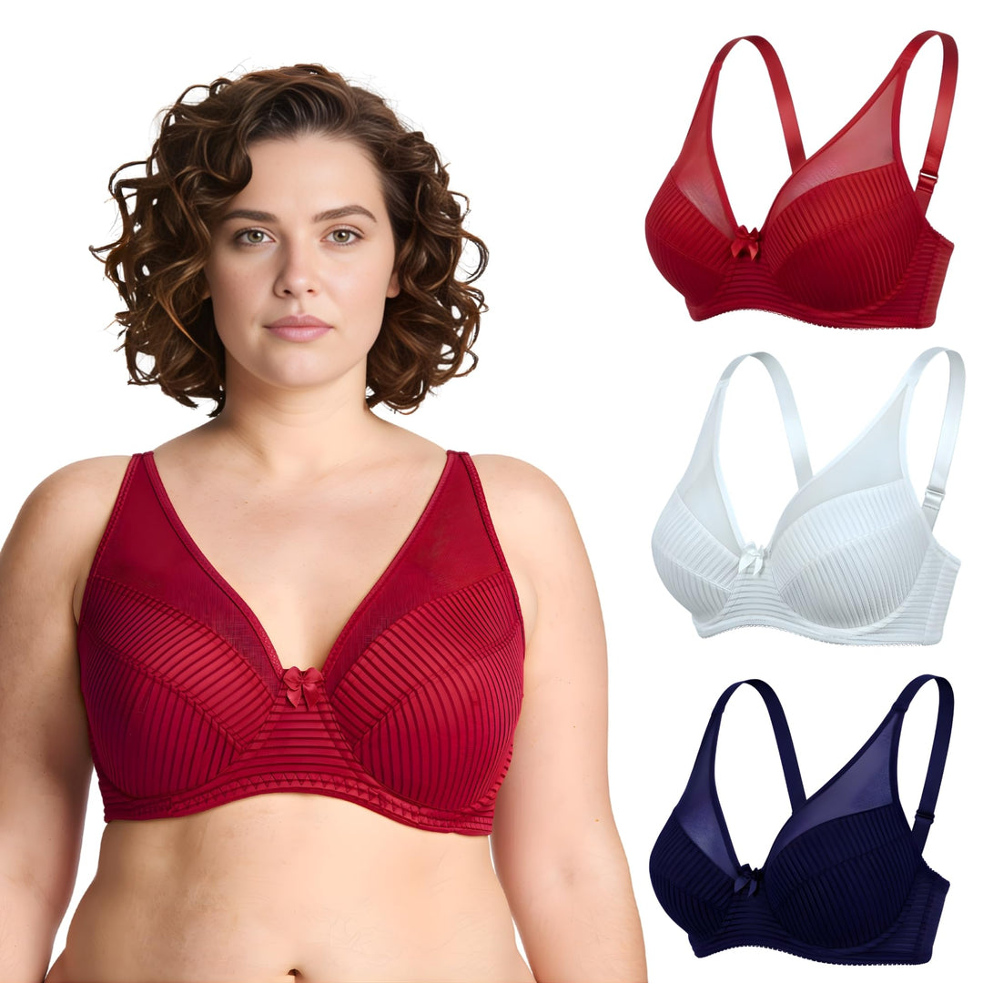 Curve Muse Damen Übergrösse Minimierer Ungefüttert Bügel Vollständige Abdeckung BH 75F Marine,rot,li