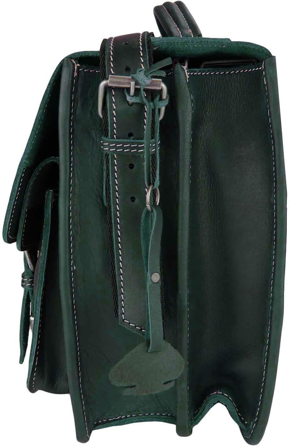 Greenburry Aktentasche Leder 39 cm Grün, Grün