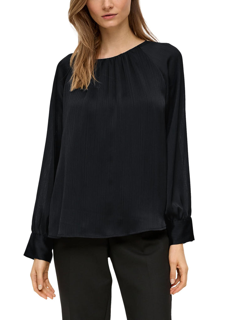 s.Oliver BLACK LABEL Damen Chiffon-Bluse mit Webstruktur 40 9999, 40 9999