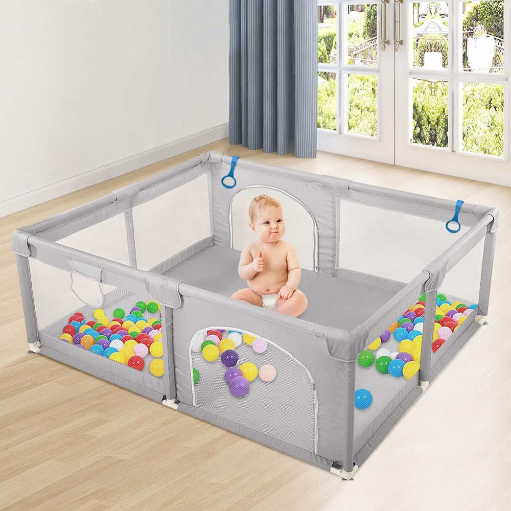 homewell Laufgitter Baby 150 * 150cm, Laufstall Baby, 210T dickes Oxford-Gewebe, Playpen, Kinderlauf