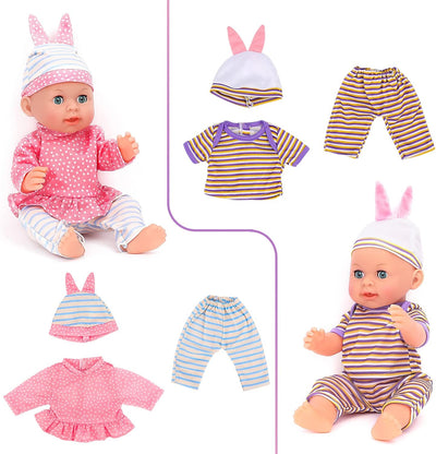 deAO 6 Puppenkleider Set, Puppenkleidung Outfits für 30 cm 33CM 35CM 36CM Neugeborene Babypuppen Jun