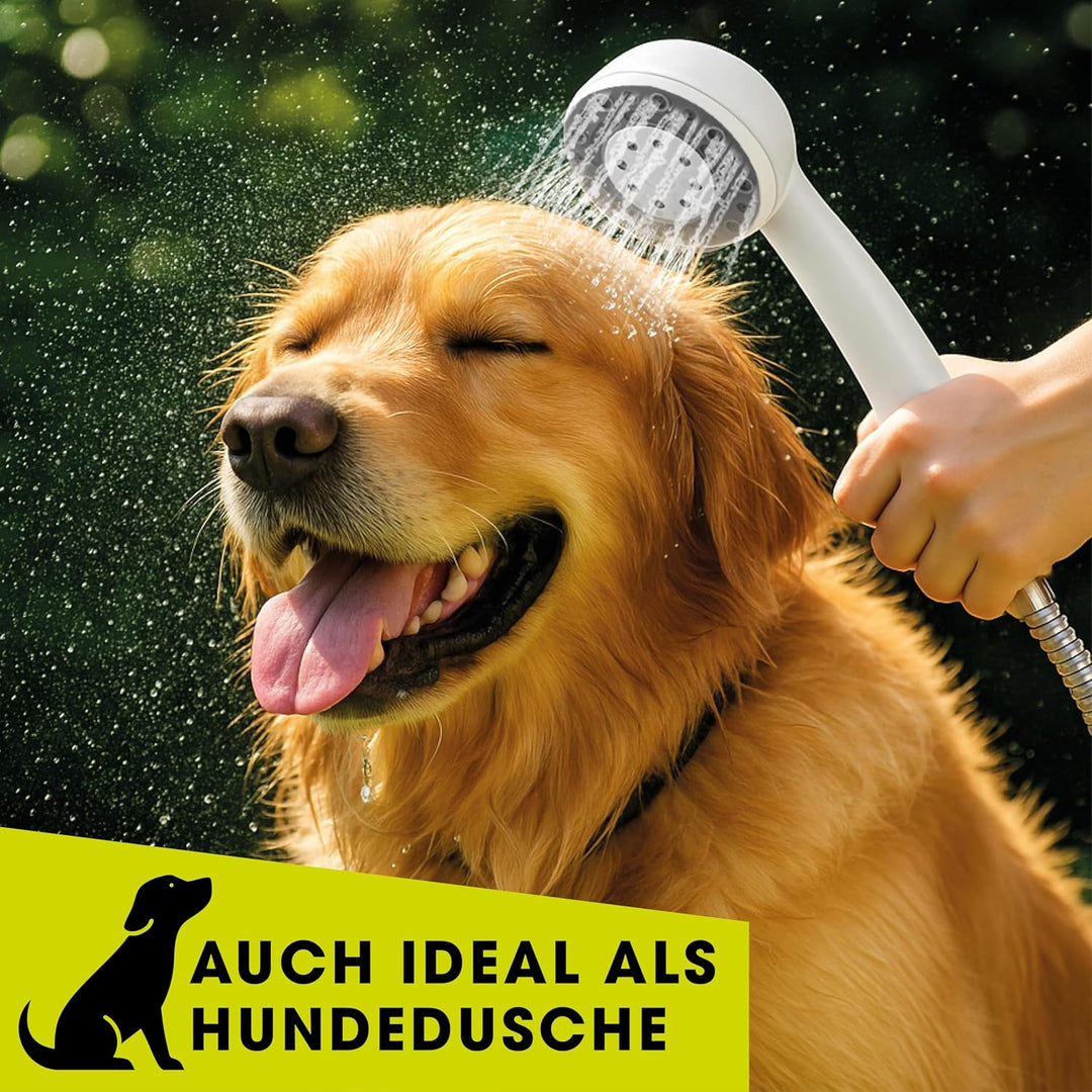 EASYmaxx Campingdusche mit Akku | 2in1: Mobile Outdoor Dusche und Bewässerungsbrause | Camping Dusch