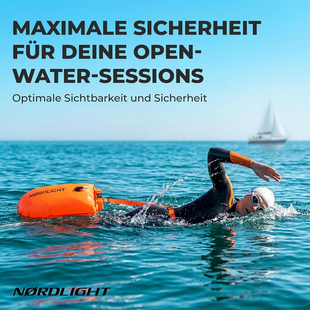 Nordlight Schwimmboje - Dry Bag Schwimmhilfe Erwachsene wasserdichte Tasche, Aufblasbarer wasserfest
