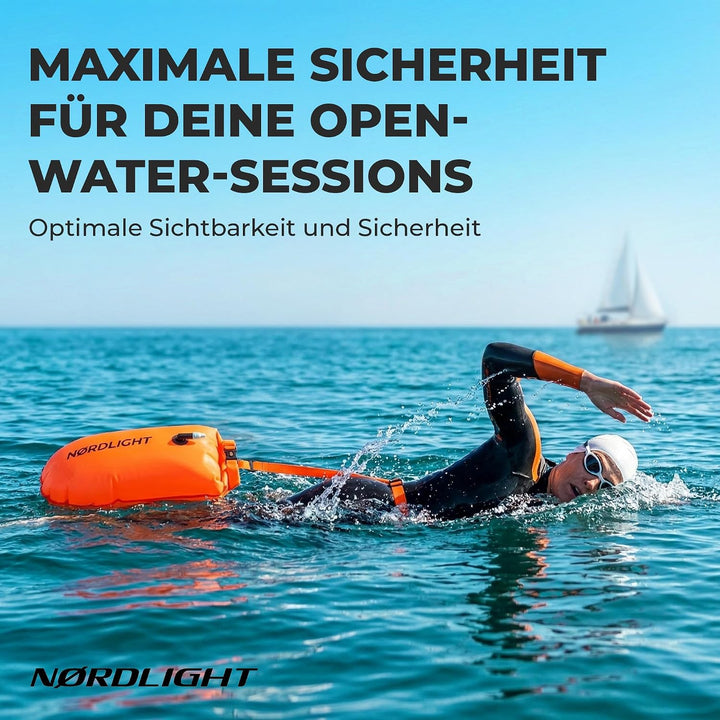Nordlight Schwimmboje - Dry Bag Schwimmhilfe Erwachsene wasserdichte Tasche, Aufblasbarer wasserfest