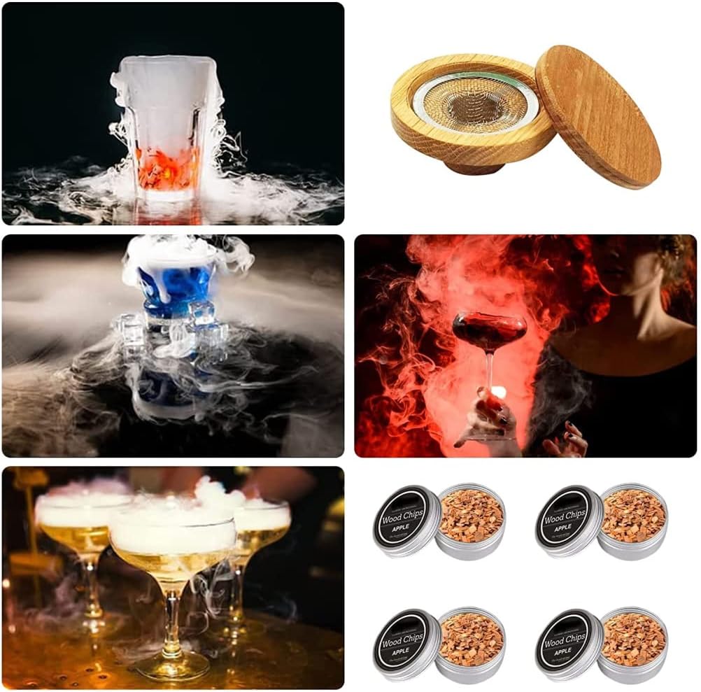 Cocktail-Räucher-Set, Whiskey Drink Smoker Kit, Cocktail Smoker Whiskey Wein, Bourbon Käse Fleisch S