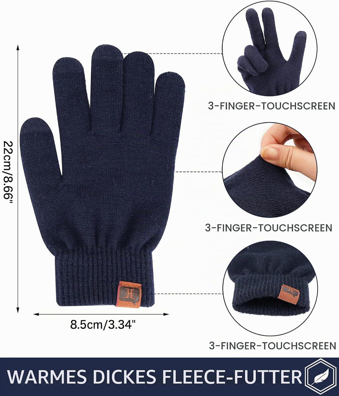Bequemer Laden Damen Winter Warm Touchscreen Handschuhe Thermo Winterhandschuhe Kaschmir Strickhands
