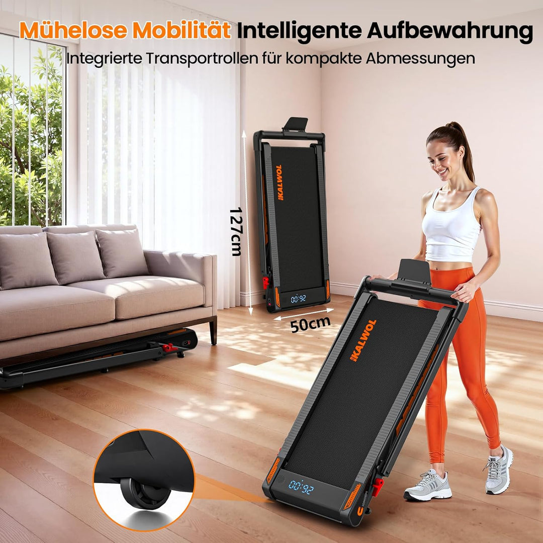 Laufband für Zuhause mit Bluetooth Lautsprecher, 6 in 1 12km/h Walking Pad Laufband mit 10% Steigung
