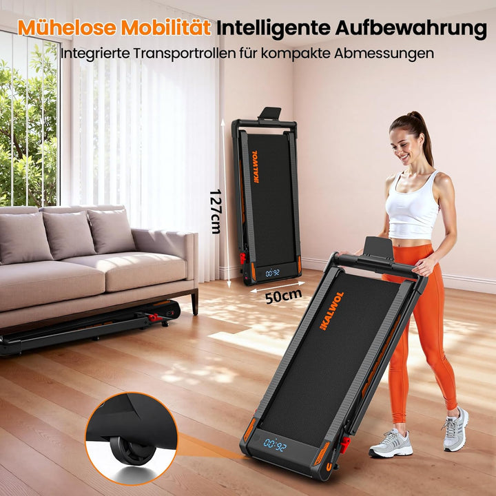 Laufband für Zuhause mit Bluetooth Lautsprecher, 6 in 1 12km/h Walking Pad Laufband mit 10% Steigung