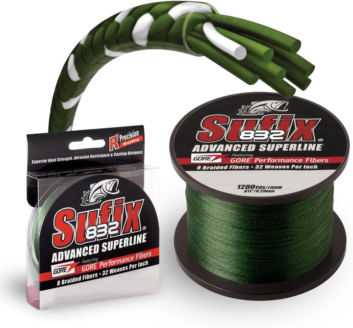Sufix 832 Geflechtschnur, 100 m. 30-Pound Low-Vis Green, 30-Pound Low-Vis Green