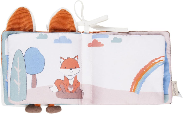 Sterntaler Spielbuch Fuchs Filou - weiches Baby Stoffbuch zum Anbinden - Fühlbuch mit Rassel &amp; Knist