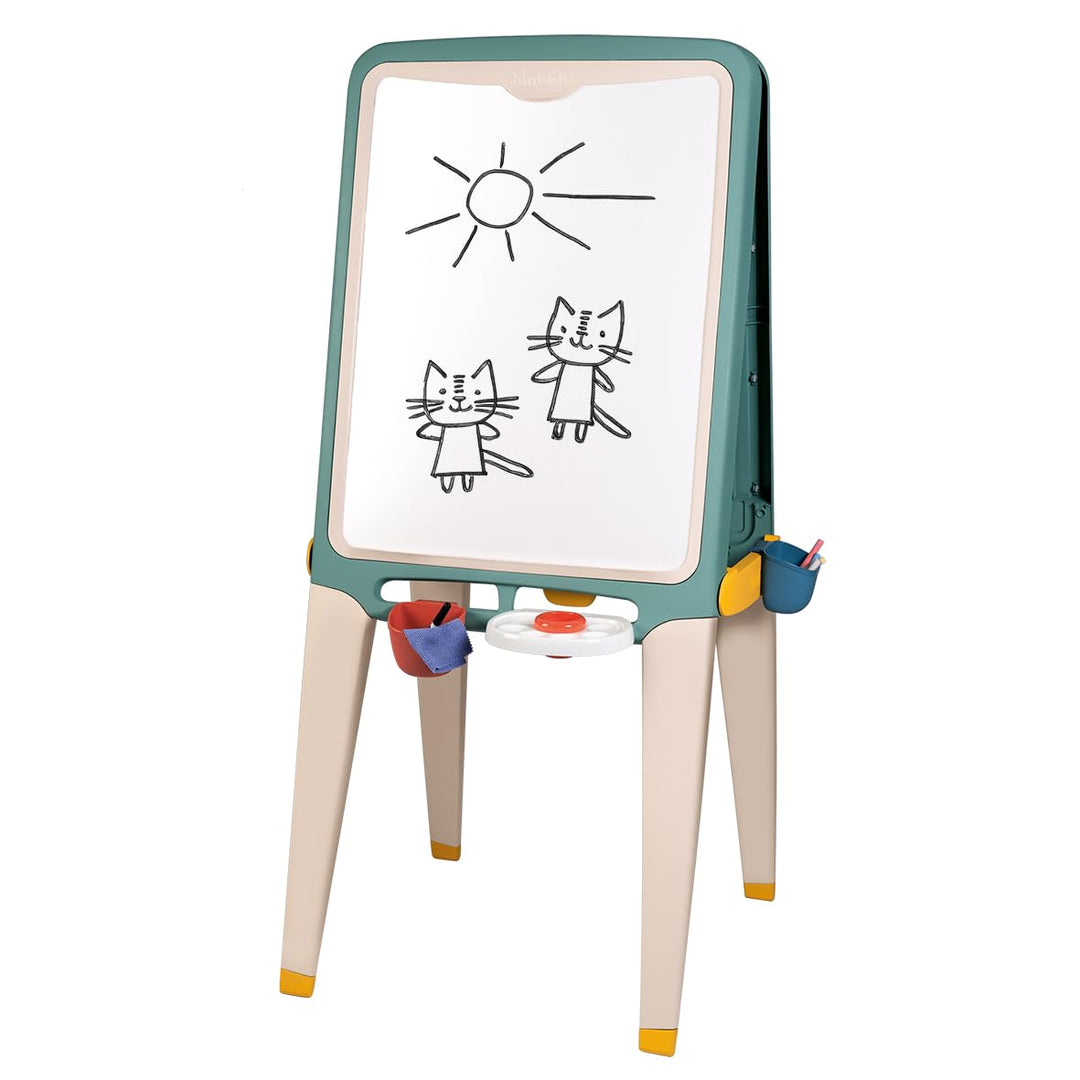 Smoby - Grosse Kreativtafel - Doppelseitige Schultafel + Maltafel (Kreide & magnetisch), 13 Zubehört