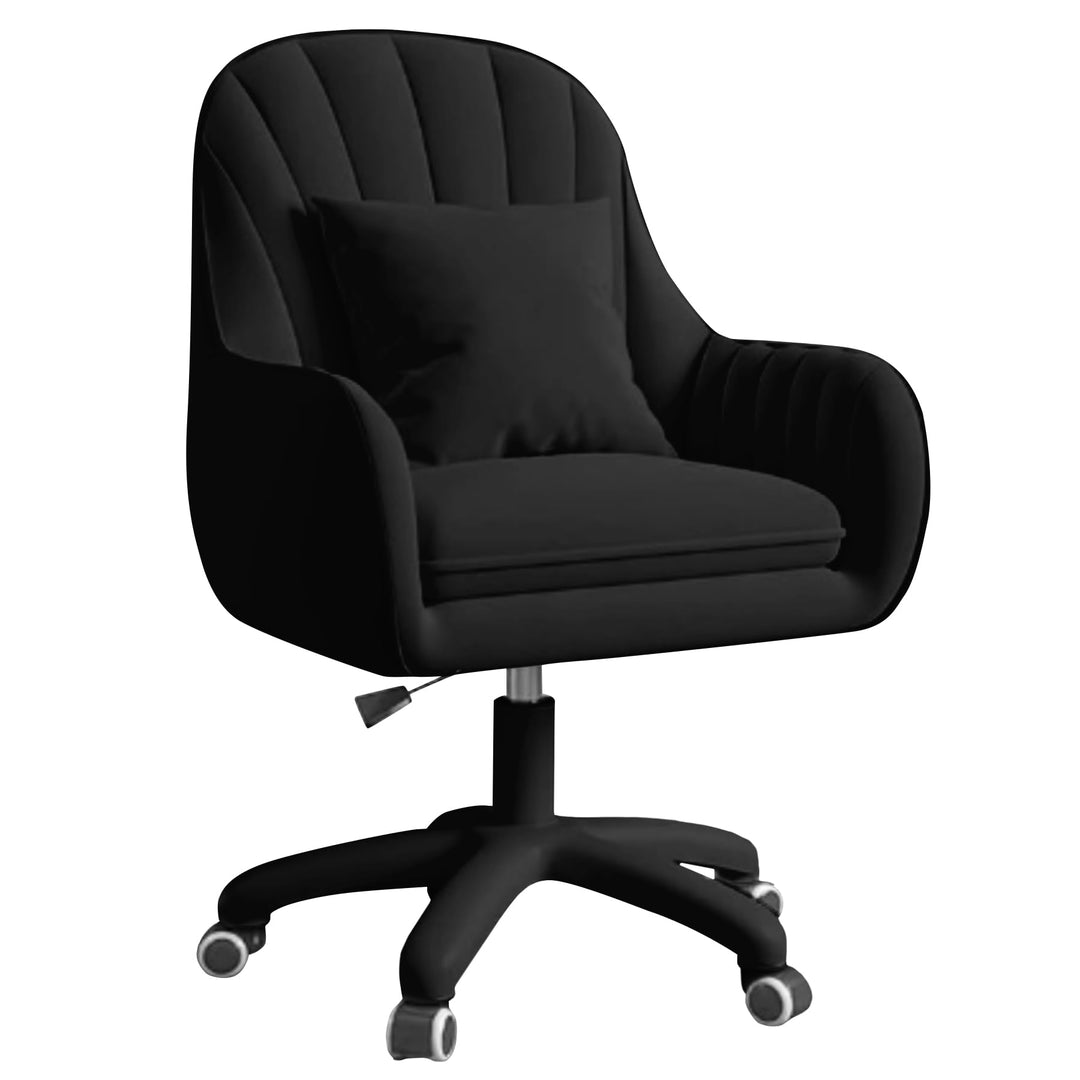 Homeoffice Stuhl, SamtStuhl mit Kopfkissen, 360° drehbar Höhenverstellbar Bürostuhl ergonomisch, Sch