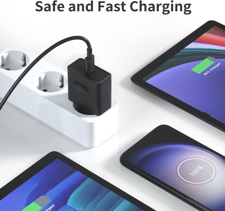 45W USB C Schnellladekabel und Schnellladegerät Ladegerät für Samsung Galaxy S25/S24/S23/S22/S21/S20