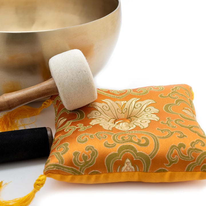 Klangschalen-Set, traditionell handgefertigt aus Nepal, Universalschale, incl. Leder- und Filzklöppe