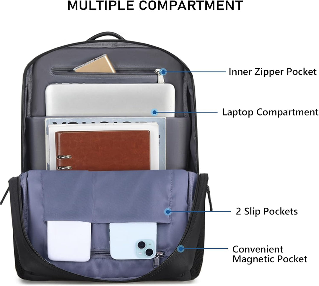 Dobaly Laptop Rucksack Wasserdicht für Damen & Herren - Laptopfach Daypack für Arbeit Business Radfa