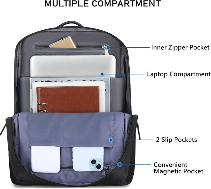 Dobaly Laptop Rucksack Wasserdicht für Damen & Herren - Laptopfach Daypack für Arbeit Business Radfa