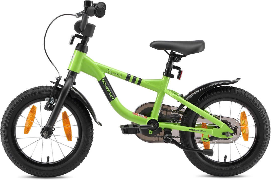 Löwenrad Kinderfahrrad für Jungen und Mädchen ab 3-4 Jahre | 14 Zoll Kinderrad mit Bremse | Fahrrad