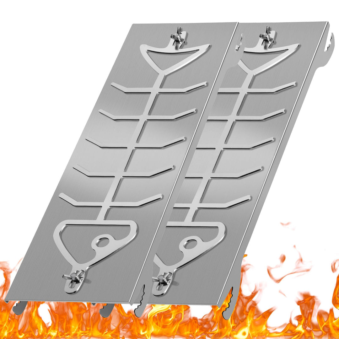Edelstahl Flammlachshalter für Feuerschalen & Kugelgrills | | 180° drehbar | Perfekte Alternative zu