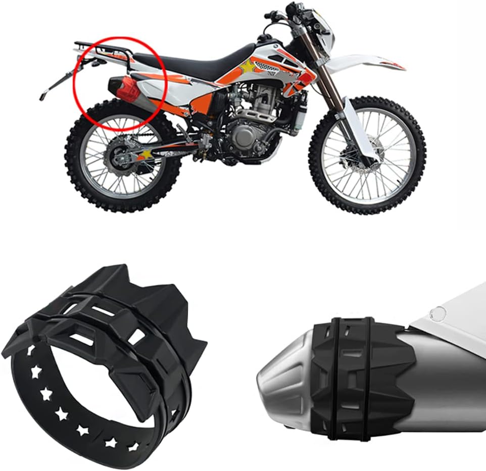 Motorrad-Auspuff-Schalldämpferschutz, Motorrad-Schalldämpfer-Hitzeschutzabdeckung mit Installationsr